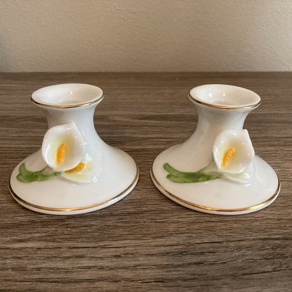 Otagiri Japan Porcelain Candle Holders Vintage - Picture 2 of 5